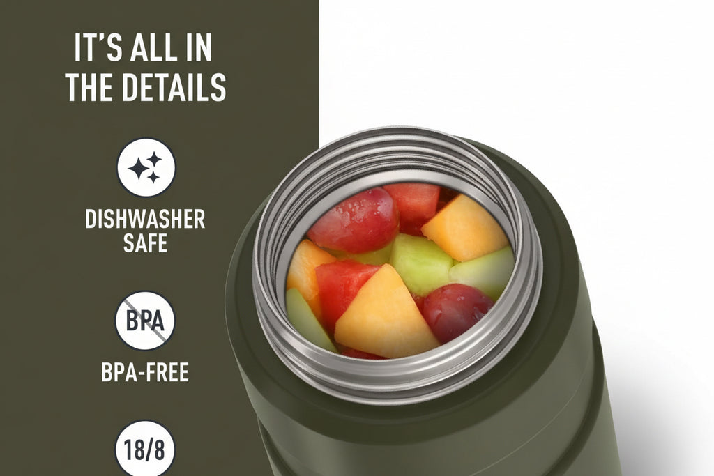 Stainless King Vacuum-Insulated Food Jar, 24 Ounce, Army Green